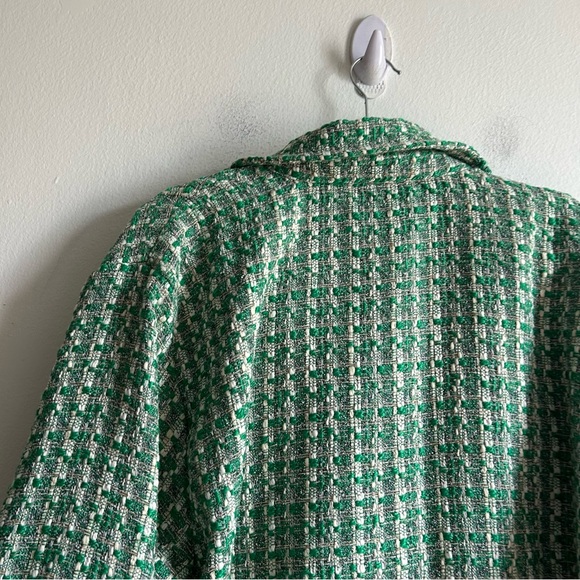 Anthropologie Maeve Sz XL Tweed Green Button Front Shacket Jacket - Picture 10 of 14